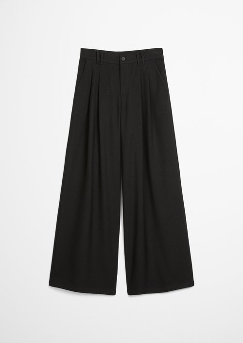Relaxed pinstripe trousers — Black