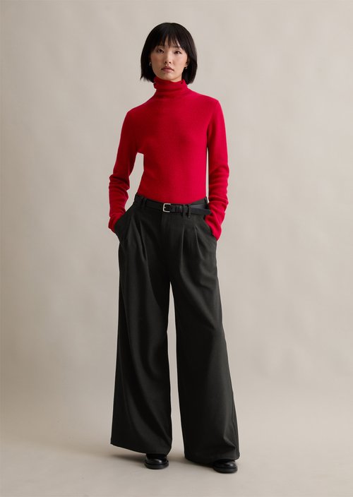 Relaxed pinstripe trousers — Black