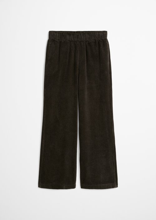 Corduroy pants wide straight leg — Black Espresso