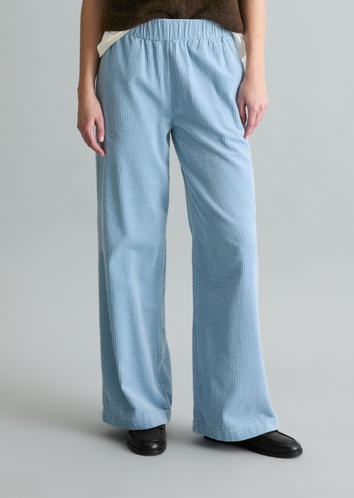 Corduroy pants wide straight leg — Blue Dusk