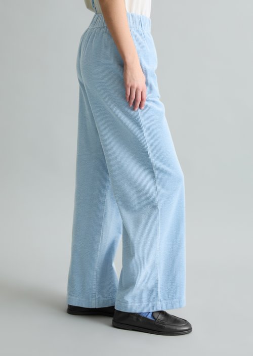 Corduroy pants wide straight leg — Blue Dusk