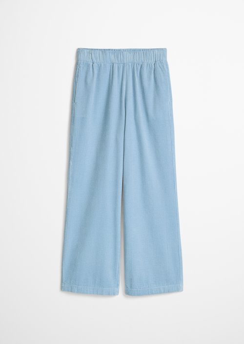 Corduroy pants wide straight leg — Blue Dusk