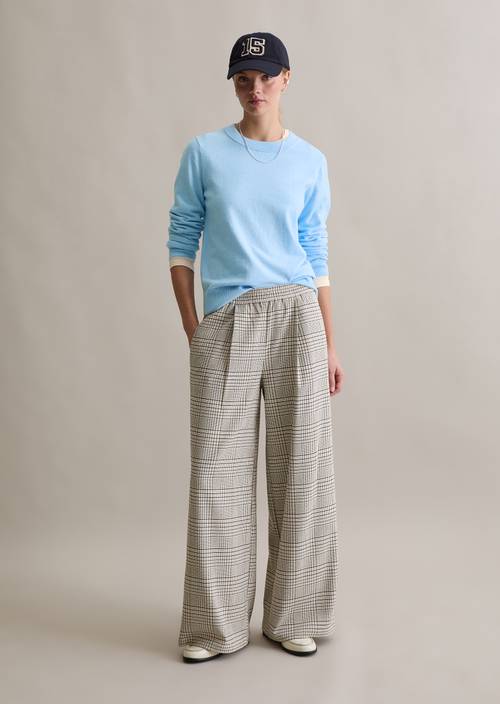 Pantalon à carreaux wide Offwhite en vue de face