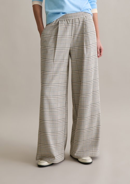 Checked trousers wide — Offwhite
