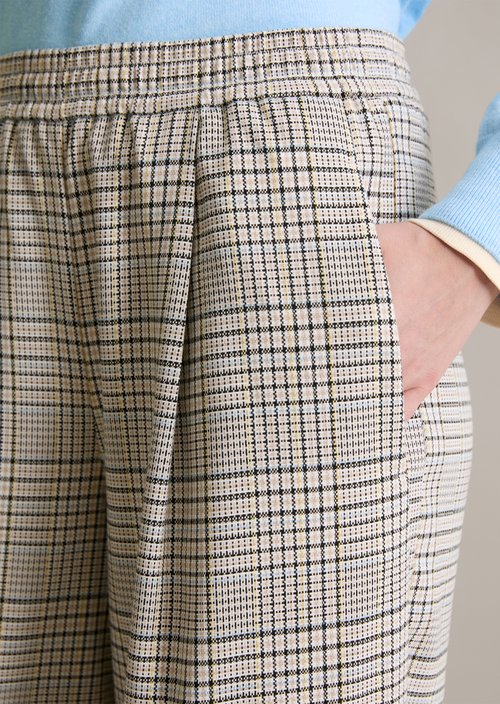 Checked trousers wide — Offwhite