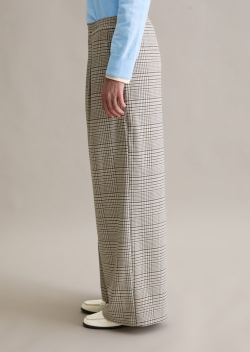 Checked trousers wide — Offwhite