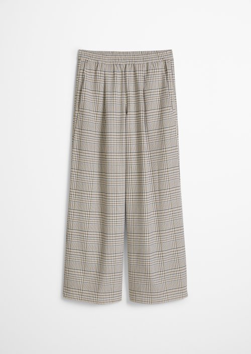 Checked trousers wide — Offwhite