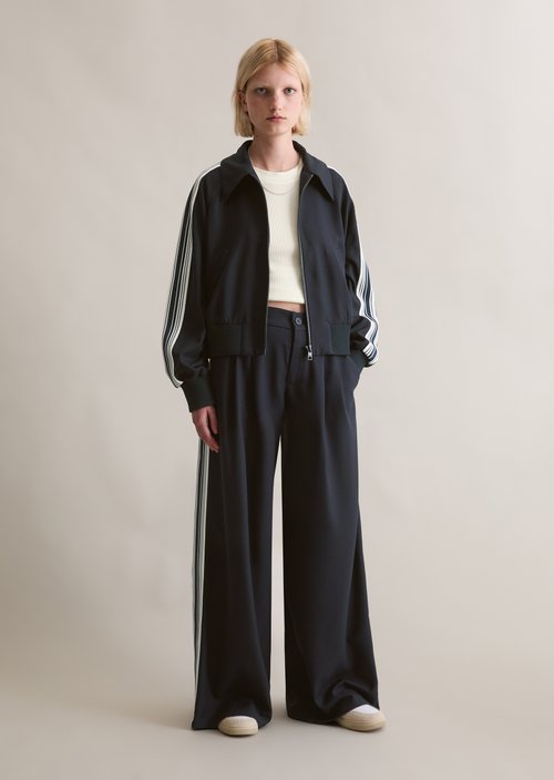 Twill blouson relaxed cropped — Blue Depths
