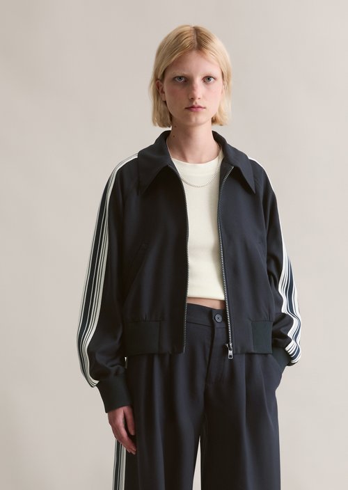 Twill blouson relaxed cropped — Blue Depths