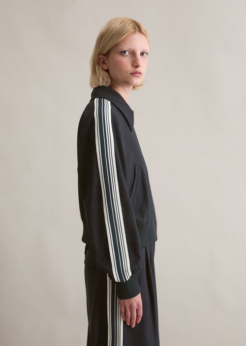 Twill blouson relaxed cropped — Blue Depths
