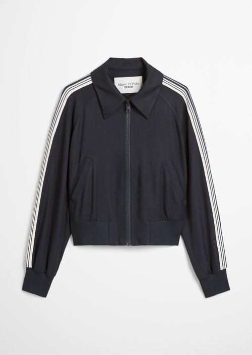Twill blouson relaxed cropped — Blue Depths
