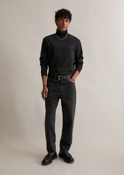 Relaxed turtleneck longsleeve — Black