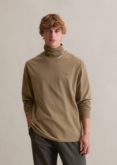 Relaxed turtleneck longsleeve — Pale Brown