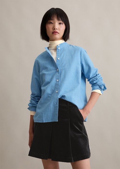 Regular blouse with pleat detail — Light Blue