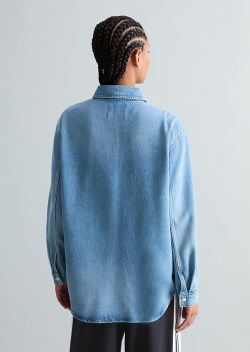 Oversized denim blouse — Light Blue