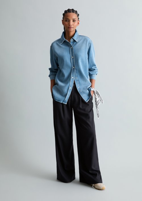 Oversized denim blouse — Light Blue