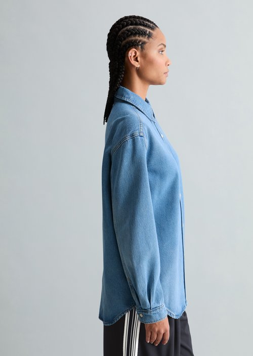 Oversized denim blouse — Light Blue