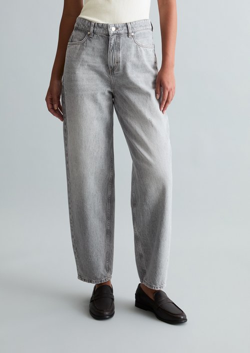 Jeans model Stine Barrel cropped — Light Grey