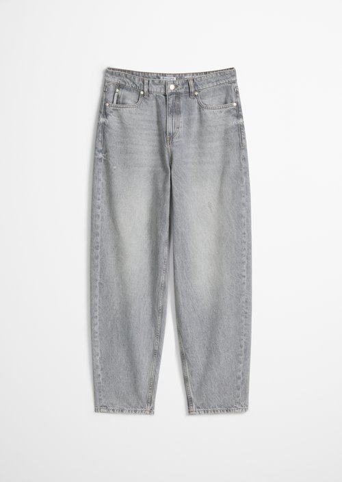 Jeans model Stine Barrel cropped — Light Grey