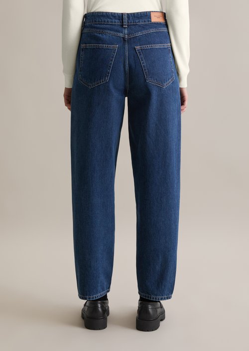 Jeans model Stine relaxed barrel cropped — Dark Blue