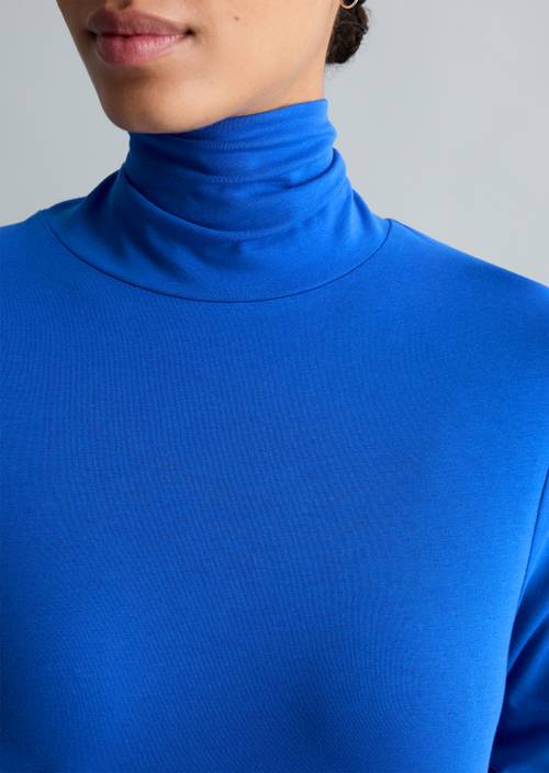 Turtleneck manches longues slim Pale Cobalt en vue détaillée