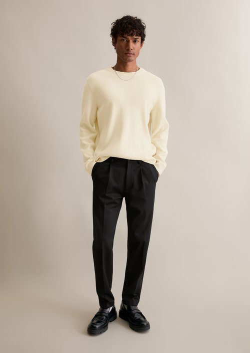 Interlock jersey pants slim — Black