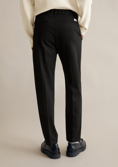Interlock jersey pants slim — Black