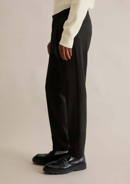 Interlock jersey pants slim — Black