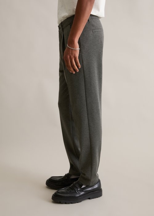 Interlock jersey pants slim — Medium Grey