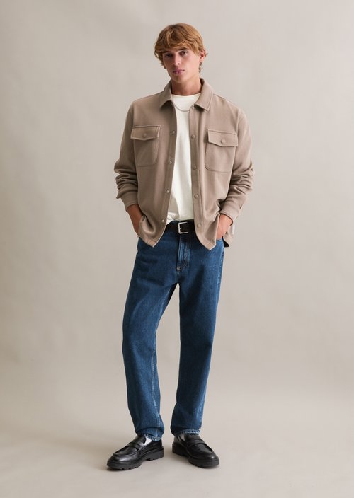 Relaxed sweat overshirt — Cold Taupe