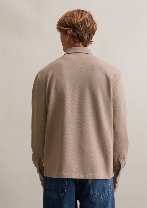Relaxed sweat overshirt — Cold Taupe