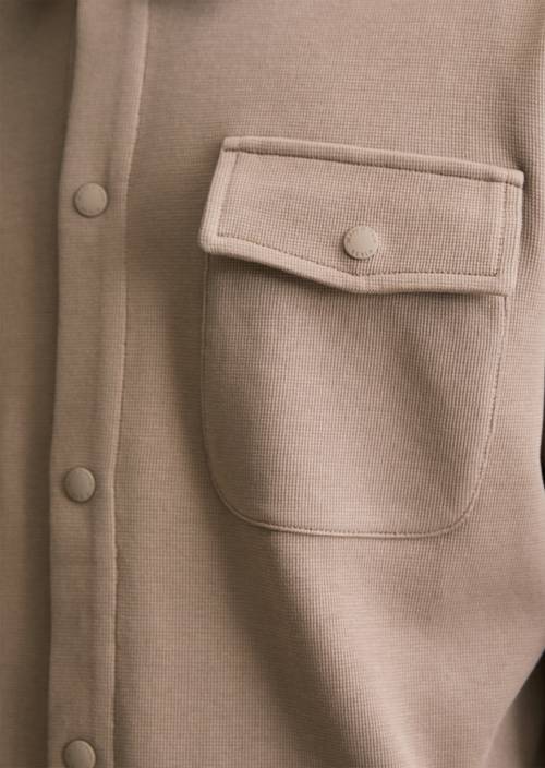 Sweat-Overshirt relaxed Cold Taupe in Detailansicht