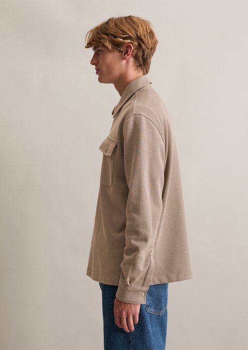 Relaxed sweat overshirt — Cold Taupe