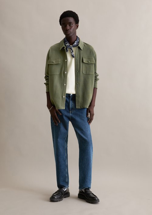 Relaxed sweat overshirt — Dark Moss