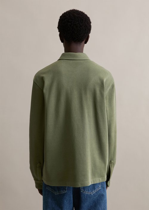 Relaxed sweat overshirt — Dark Moss
