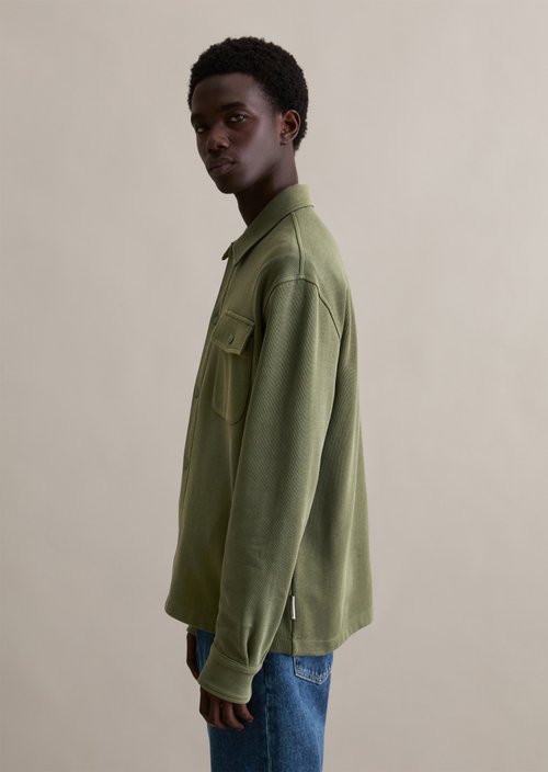 Relaxed sweat overshirt — Dark Moss