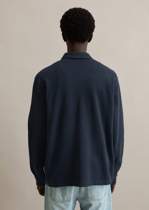 Relaxed sweat overshirt — Navy Teal