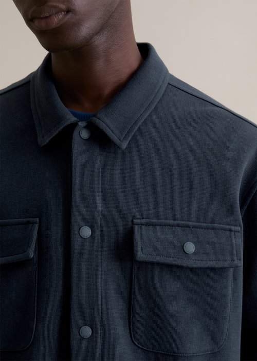 Relaxed sweat overshirt — Navy Teal