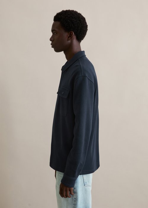 Relaxed sweat overshirt — Navy Teal
