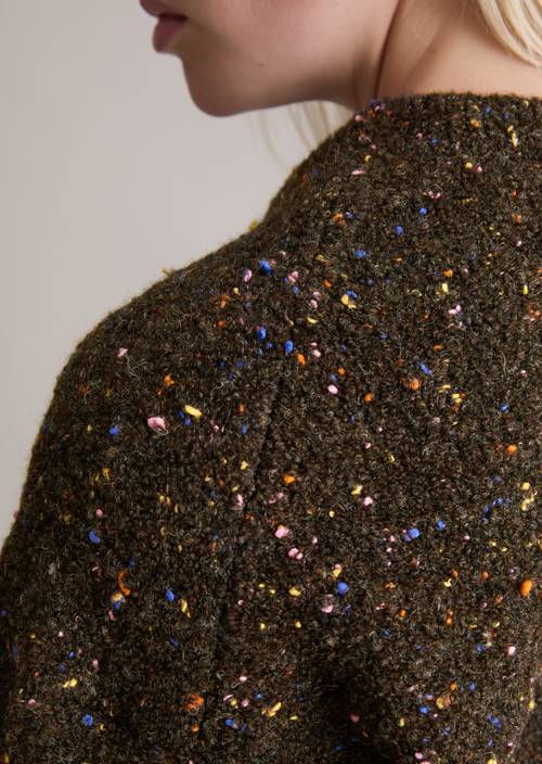 Jersey oversize de bouclé Black Espresso en vista detallada