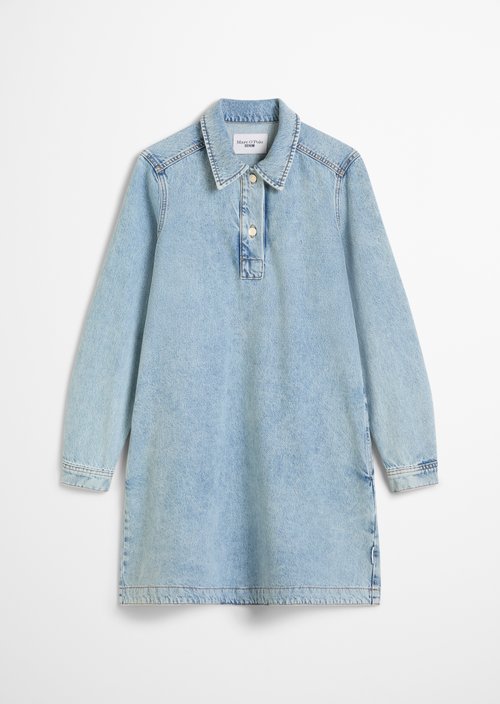 Short denim dress flared — Light Blue