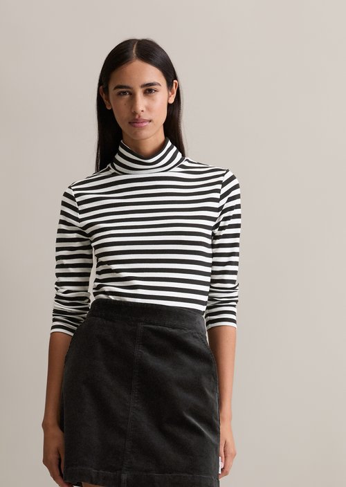 Turtleneck longsleeve slim — Black
