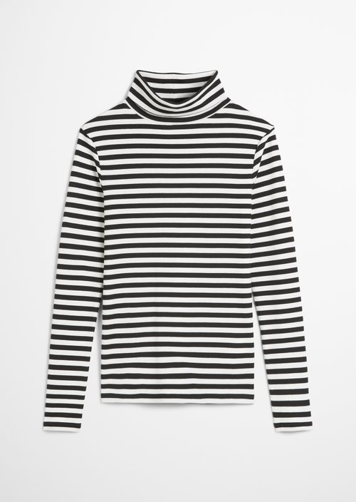 Turtleneck longsleeve slim — Black