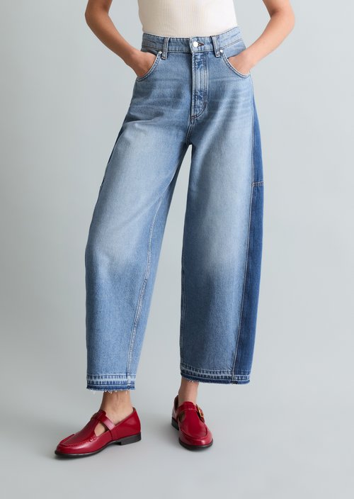 Jeans model Enni wide barrel cropped — Medium Blue