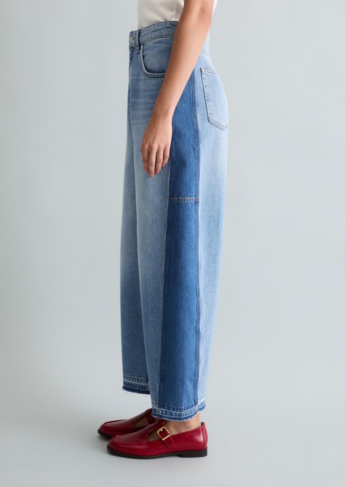 Jeans model Enni wide barrel cropped — Medium Blue