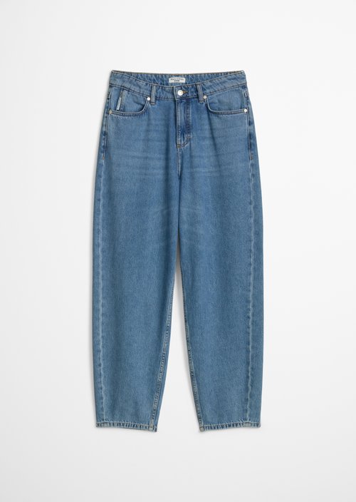Jeans model Stine relaxed barrel cropped — Medium Blue