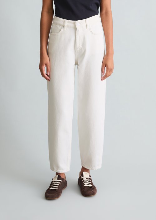 Jeans model Stine barrel cropped — White