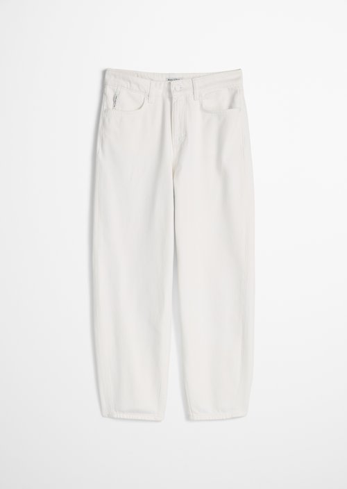Jeans model Stine barrel cropped — White
