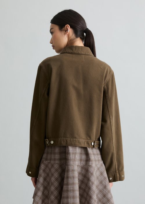 Cropped oversized denim jacket — Hazelnut Brown (alternate view)
