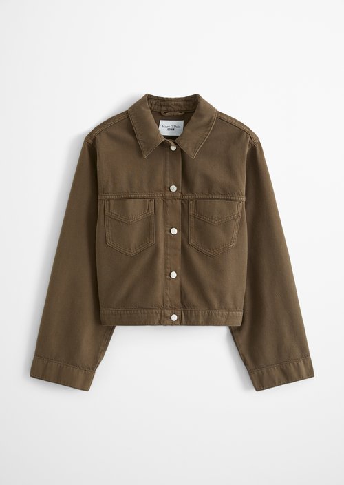 Cropped oversized denim jacket — Hazelnut Brown